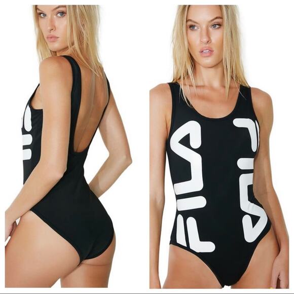 FILA Henrietta Bodysuit Sleeveless in Black/White Size XS - Picture 3 of 11